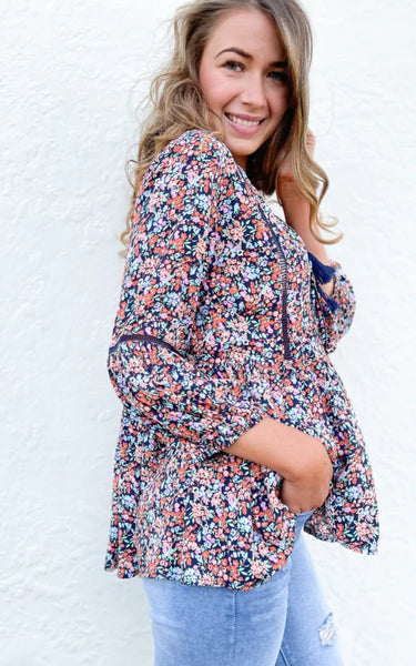 Ditsy Floral Peplum Top