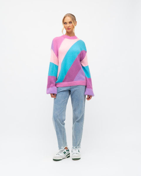 Capri diagonal stripe knit Jumper