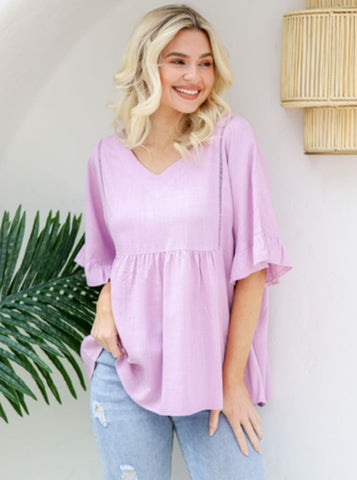 Lavender relaxed fit peplum top
