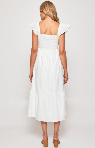Helene white Midi Dress